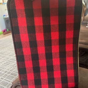 Flannel Clutch great for iPads! Red & Black Buffalo Check